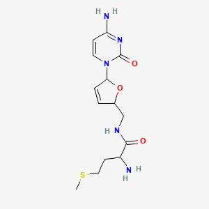 molecular formula C14H21N5O3S B1201475 1-(2,3,5-Trideoxy-5-(L-methionyl)amino-beta-D-glycero-pent-2-enofuranosyl)cytosine CAS No. 70515-18-3
