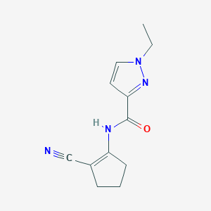 molecular formula C12H14N4O B1201476 N-(2-氰基-1-环戊烯基)-1-乙基-3-吡唑甲酰胺 
