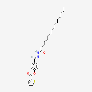 molecular formula C28H40N2O3S B12014763 4-(2-Palmitoylcarbohydrazonoyl)phenyl 2-thiophenecarboxylate CAS No. 767313-99-5
