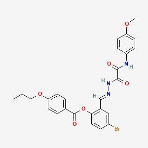 molecular formula C26H24BrN3O6 B12014770 4-bromo-2-((E)-{[(4-methoxyanilino)(oxo)acetyl]hydrazono}methyl)phenyl 4-propoxybenzoate CAS No. 769149-09-9