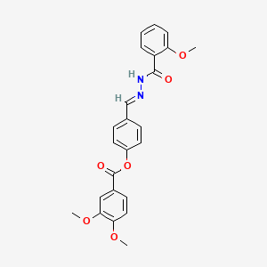 molecular formula C24H22N2O6 B12014835 [4-[(E)-[(2-methoxybenzoyl)hydrazinylidene]methyl]phenyl] 3,4-dimethoxybenzoate 