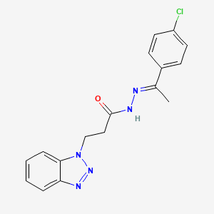 molecular formula C17H16ClN5O B12014897 3-(1H-1,2,3-Benzotriazol-1-YL)-N'-(1-(4-chlorophenyl)ethylidene)propanohydrazide CAS No. 478392-02-8