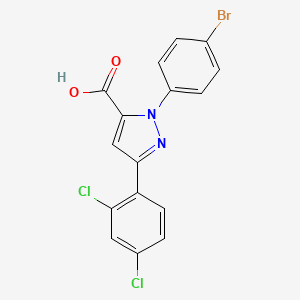 molecular formula C16H9BrCl2N2O2 B12014927 1-(4-Bromophenyl)-3-(2,4-dichlorophenyl)-1H-pyrazole-5-carboxylic acid CAS No. 618383-13-4
