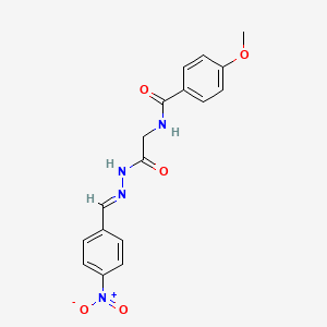 molecular formula C17H16N4O5 B12014962 4-Methoxy-N-(2-(2-(4-nitrobenzylidene)hydrazino)-2-oxoethyl)benzamide CAS No. 476430-65-6