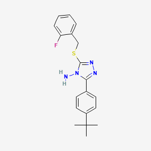 molecular formula C19H21FN4S B12014971 3-(4-(tert-Butyl)phenyl)-5-((2-fluorobenzyl)thio)-4H-1,2,4-triazol-4-amine CAS No. 577959-45-6