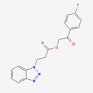 molecular formula C17H14FN3O3 B12014975 [2-(4-Fluorophenyl)-2-oxoethyl] 3-(benzotriazol-1-yl)propanoate CAS No. 332383-75-2