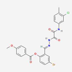 molecular formula C24H19BrClN3O5 B12015118 [4-bromo-2-[(E)-[[2-(3-chloro-4-methylanilino)-2-oxoacetyl]hydrazinylidene]methyl]phenyl] 4-methoxybenzoate CAS No. 767289-36-1