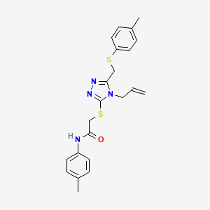 molecular formula C22H24N4OS2 B12015153 2-((4-Allyl-5-((p-tolylthio)methyl)-4H-1,2,4-triazol-3-yl)thio)-N-(p-tolyl)acetamide CAS No. 540774-98-9