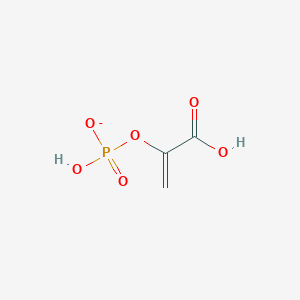 molecular formula C3H4O6P- B1201518 1-羧基乙烯基氢磷酸盐 