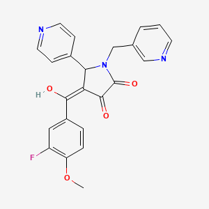 molecular formula C23H18FN3O4 B12015238 4-(3-Fluoro-4-methoxybenzoyl)-3-hydroxy-5-(4-pyridinyl)-1-(3-pyridinylmethyl)-1,5-dihydro-2H-pyrrol-2-one CAS No. 618074-69-4