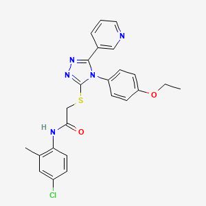 molecular formula C24H22ClN5O2S B12015358 N-(4-chloro-2-methylphenyl)-2-{[4-(4-ethoxyphenyl)-5-(pyridin-3-yl)-4H-1,2,4-triazol-3-yl]sulfanyl}acetamide 