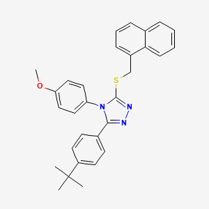 molecular formula C30H29N3OS B12015390 3-(4-tert-butylphenyl)-4-(4-methoxyphenyl)-5-[(naphthalen-1-ylmethyl)sulfanyl]-4H-1,2,4-triazole 