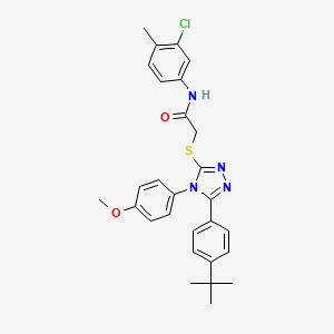 molecular formula C28H29ClN4O2S B12015397 2-{[5-(4-tert-butylphenyl)-4-(4-methoxyphenyl)-4H-1,2,4-triazol-3-yl]sulfanyl}-N-(3-chloro-4-methylphenyl)acetamide 