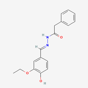molecular formula C17H18N2O3 B12015452 N'-[(E)-(3-ethoxy-4-hydroxyphenyl)methylidene]-2-phenylacetohydrazide 