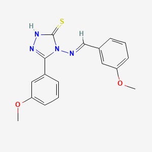 molecular formula C17H16N4O2S B12015487 4-((3-Methoxybenzylidene)amino)-5-(3-methoxyphenyl)-4H-1,2,4-triazole-3-thiol CAS No. 613249-23-3