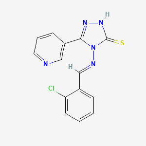 molecular formula C14H10ClN5S B12015496 4-((2-Chlorobenzylidene)amino)-5-(3-pyridinyl)-4H-1,2,4-triazole-3-thiol 