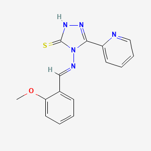 molecular formula C15H13N5OS B12015529 4-((2-Methoxybenzylidene)amino)-5-(pyridin-2-yl)-4H-1,2,4-triazole-3-thiol CAS No. 497823-89-9