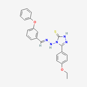 molecular formula C23H21N5O2S B12015530 5-(4-Ethoxyphenyl)-4-(2-(3-phenoxybenzylidene)hydrazinyl)-4H-1,2,4-triazole-3-thiol CAS No. 624724-86-3