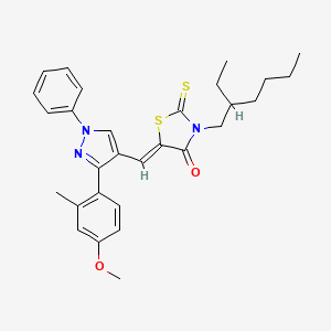 molecular formula C29H33N3O2S2 B12015547 (5Z)-3-(2-ethylhexyl)-5-{[3-(4-methoxy-2-methylphenyl)-1-phenyl-1H-pyrazol-4-yl]methylene}-2-thioxo-1,3-thiazolidin-4-one CAS No. 623933-25-5