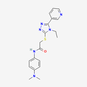 molecular formula C19H22N6OS B12015654 N-[4-(dimethylamino)phenyl]-2-{[4-ethyl-5-(pyridin-3-yl)-4H-1,2,4-triazol-3-yl]sulfanyl}acetamide CAS No. 577786-91-5
