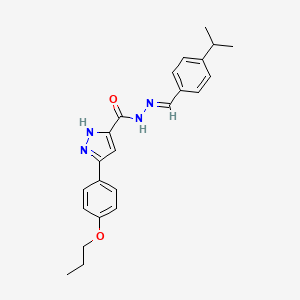 molecular formula C23H26N4O2 B12015688 N'-(4-Isopropylbenzylidene)-3-(4-propoxyphenyl)-1H-pyrazole-5-carbohydrazide 