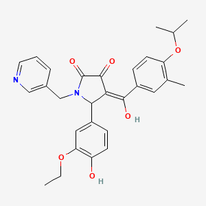 molecular formula C29H30N2O6 B12015696 5-(3-Ethoxy-4-hydroxyphenyl)-3-hydroxy-4-(4-isopropoxy-3-methylbenzoyl)-1-(pyridin-3-ylmethyl)-1H-pyrrol-2(5H)-one CAS No. 371140-49-7