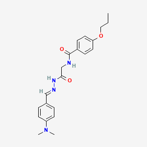 molecular formula C21H26N4O3 B12015758 N-(2-(2-(4-(Dimethylamino)benzylidene)hydrazino)-2-oxoethyl)-4-propoxybenzamide CAS No. 769147-78-6