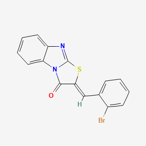 molecular formula C16H9BrN2OS B12015769 (2Z)-2-(2-bromobenzylidene)[1,3]thiazolo[3,2-a]benzimidazol-3(2H)-one 