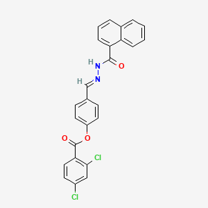 molecular formula C25H16Cl2N2O3 B12015776 4-(2-(1-Naphthoyl)carbohydrazonoyl)phenyl 2,4-dichlorobenzoate CAS No. 359597-47-0