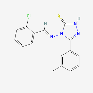 molecular formula C16H13ClN4S B12015787 4-((2-Chlorobenzylidene)amino)-5-(m-tolyl)-4H-1,2,4-triazole-3-thiol CAS No. 613248-78-5