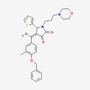 molecular formula C30H32N2O5S B12015801 4-{[4-(benzyloxy)-3-methylphenyl]carbonyl}-3-hydroxy-1-[3-(morpholin-4-yl)propyl]-5-(thiophen-2-yl)-1,5-dihydro-2H-pyrrol-2-one 