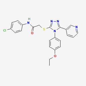molecular formula C23H20ClN5O2S B12015835 N-(4-chlorophenyl)-2-{[4-(4-ethoxyphenyl)-5-(pyridin-3-yl)-4H-1,2,4-triazol-3-yl]sulfanyl}acetamide 