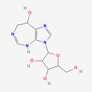 molecular formula C11H16N4O5 B1201586 3-Pentofuranosyl-3,4,7,8-tetrahydroimidazo[4,5-d][1,3]diazepin-8-ol 