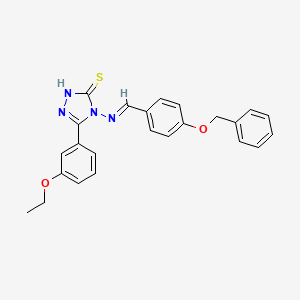 molecular formula C24H22N4O2S B12015895 4-({(E)-[4-(benzyloxy)phenyl]methylidene}amino)-5-(3-ethoxyphenyl)-4H-1,2,4-triazole-3-thiol 