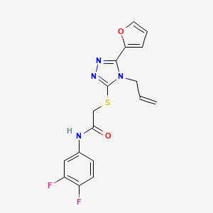 molecular formula C17H14F2N4O2S B12015901 N-(3,4-difluorophenyl)-2-{[5-(furan-2-yl)-4-(prop-2-en-1-yl)-4H-1,2,4-triazol-3-yl]sulfanyl}acetamide CAS No. 618879-95-1