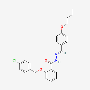 molecular formula C25H25ClN2O3 B12015976 N'-(4-Butoxybenzylidene)-2-((4-chlorobenzyl)oxy)benzohydrazide CAS No. 765903-61-5