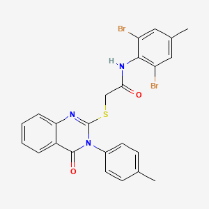 molecular formula C24H19Br2N3O2S B12015984 N-(2,6-dibromo-4-methylphenyl)-2-{[3-(4-methylphenyl)-4-oxo-3,4-dihydroquinazolin-2-yl]sulfanyl}acetamide CAS No. 438017-40-4