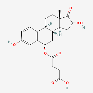 Estra-1,3,5(10)-trien-17-one, 6-(3-carboxy-1-oxopropoxy)-3,16-dihydroxy-, (6alpha,16alpha)-