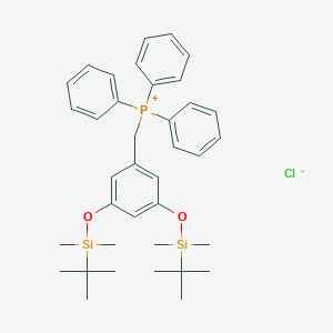 molecular formula C37H50ClO2PSi2 B120161 [[3,5-Bis[[(1,1-dimethylethyl)dimethylsilyl]oxy]phenyl]methyl]triphenylphosphonium Chloride CAS No. 103929-86-8