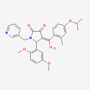 molecular formula C29H30N2O6 B12016118 5-(2,5-Dimethoxyphenyl)-3-hydroxy-4-(4-isopropoxy-2-methylbenzoyl)-1-(pyridin-3-ylmethyl)-1H-pyrrol-2(5H)-one CAS No. 385385-72-8