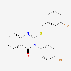 molecular formula C21H14Br2N2OS B12016128 2-((3-Bromobenzyl)thio)-3-(4-bromophenyl)-4(3H)-quinazolinone CAS No. 618432-23-8
