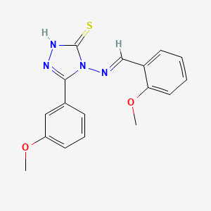 molecular formula C17H16N4O2S B12016231 4-((2-Methoxybenzylidene)amino)-5-(3-methoxyphenyl)-4H-1,2,4-triazole-3-thiol CAS No. 613249-08-4