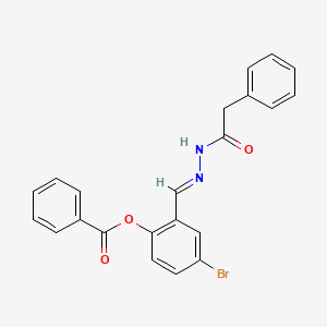molecular formula C22H17BrN2O3 B12016234 4-bromo-2-{(E)-[2-(phenylacetyl)hydrazinylidene]methyl}phenyl benzoate CAS No. 341973-89-5