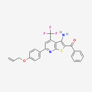 molecular formula C24H17F3N2O2S B12016238 [6-[4-(Allyloxy)phenyl]-3-amino-4-(trifluoromethyl)thieno[2,3-B]pyridin-2-YL](phenyl)methanone 