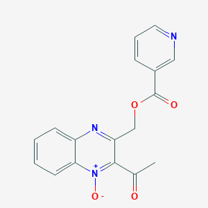 3-Pyridinecarboxylic acid (3-acetyl-4-oxido-2-quinoxalin-4-iumyl)methyl ester