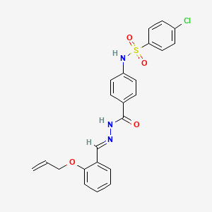 molecular formula C23H20ClN3O4S B12016253 4-[(4-chlorophenyl)sulfonylamino]-N-[(E)-(2-prop-2-enoxyphenyl)methylideneamino]benzamide 