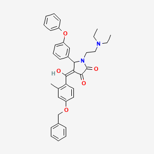 molecular formula C37H38N2O5 B12016255 4-{[4-(benzyloxy)-2-methylphenyl]carbonyl}-1-[2-(diethylamino)ethyl]-3-hydroxy-5-(3-phenoxyphenyl)-1,5-dihydro-2H-pyrrol-2-one 
