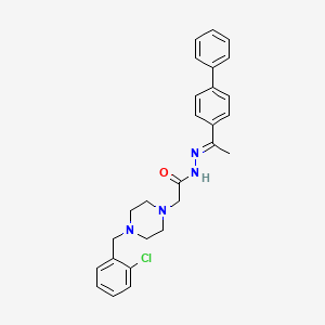 molecular formula C27H29ClN4O B12016281 N'-[(1E)-1-(biphenyl-4-yl)ethylidene]-2-[4-(2-chlorobenzyl)piperazin-1-yl]acetohydrazide 