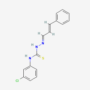 molecular formula C16H14ClN3S B12016305 1-(3-chlorophenyl)-3-[(E)-[(E)-3-phenylprop-2-enylidene]amino]thiourea 