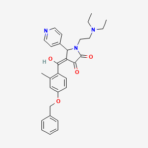 molecular formula C30H33N3O4 B12016306 4-(4-(Benzyloxy)-2-methylbenzoyl)-1-(2-(diethylamino)ethyl)-3-hydroxy-5-(pyridin-4-yl)-1H-pyrrol-2(5H)-one CAS No. 488132-09-8